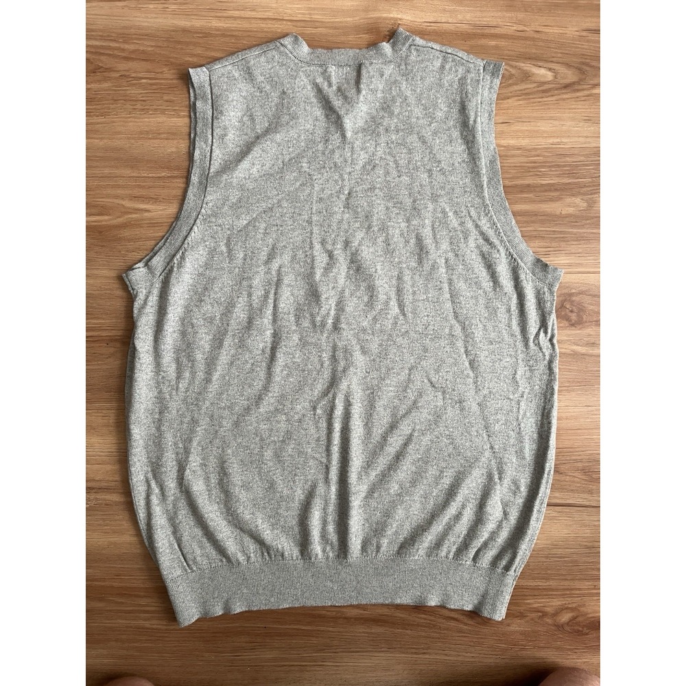 LL Bean Sweater‎ Vest Mens XL Tall Gray Cotton Cashmere Blend V Neck Pullover - Picture 3 of 5